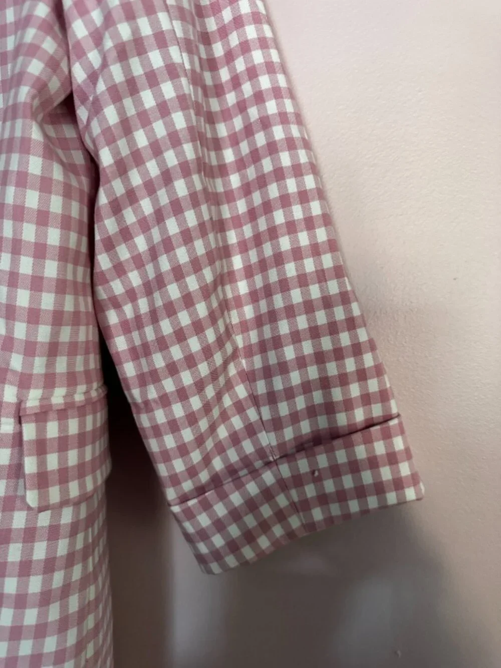 New Look blazer in pink gingham - NWT